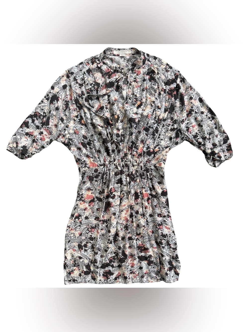 AllSaints Abstract Floral Paisley Patterned Mini Dress - Size UK6 / US2